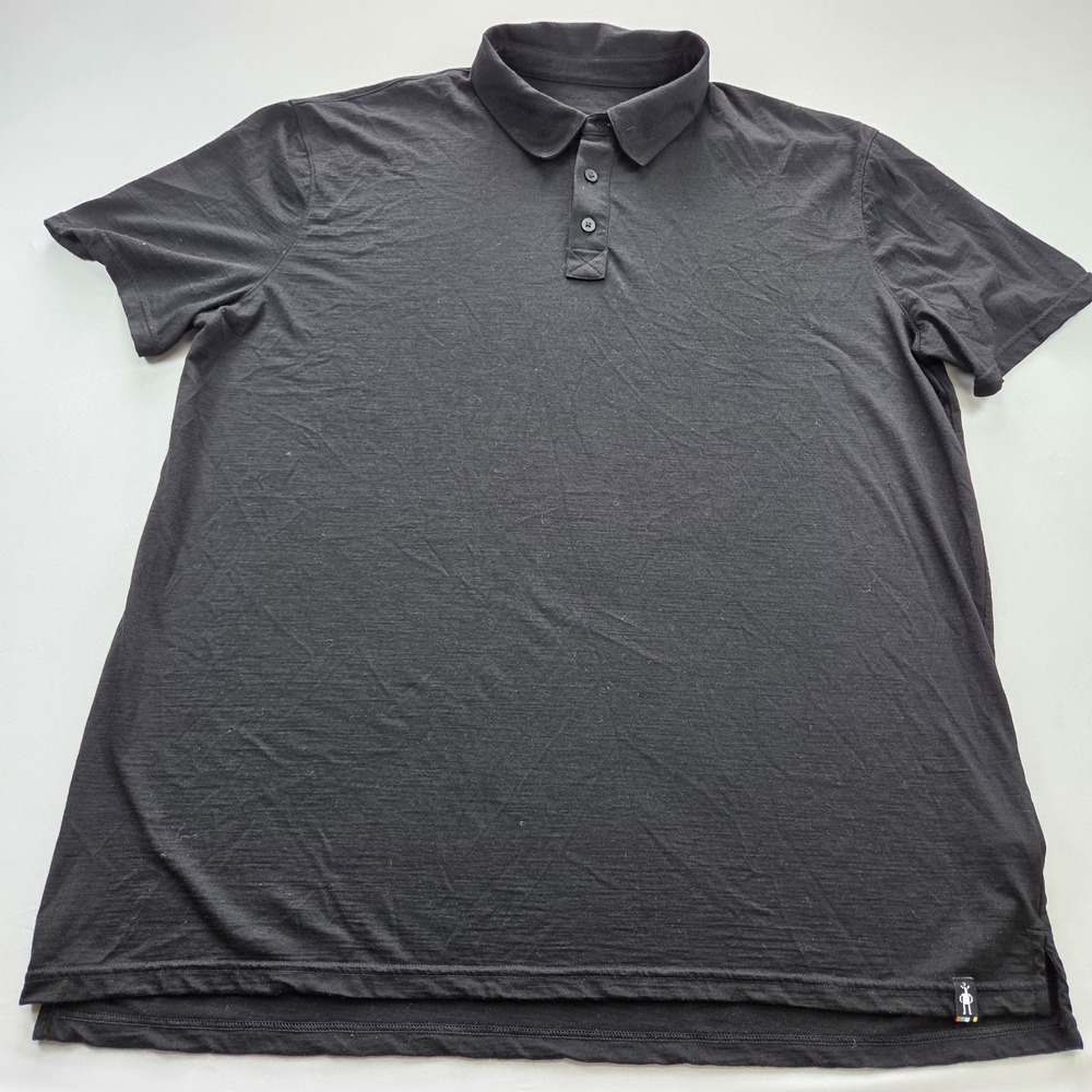 Smartwool Merino 150 Mens Xl Black Short Sleeve Polo Shirt